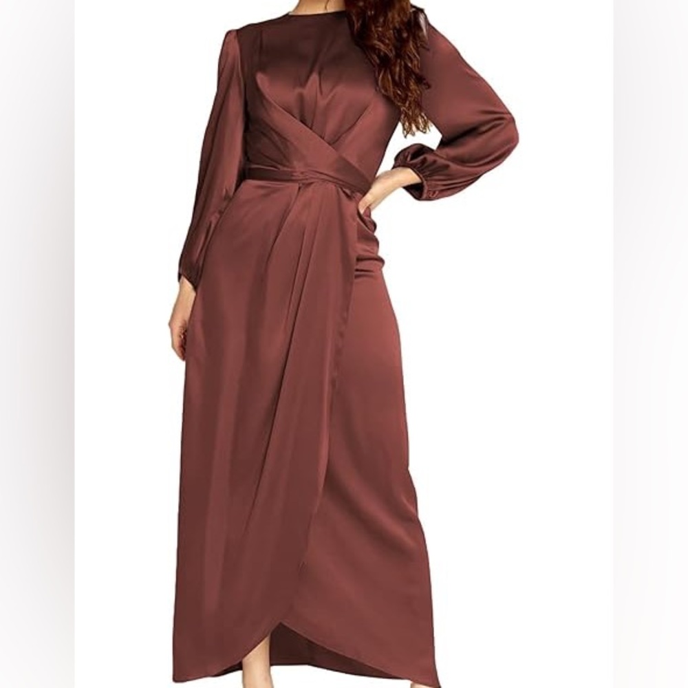 Elegant Burgundy Wrap Dress